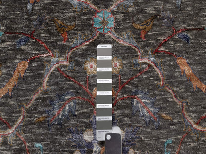 Transitional hand-knotted wool/silk rug in Brown, 7'9" x 10'2", SKU O091166