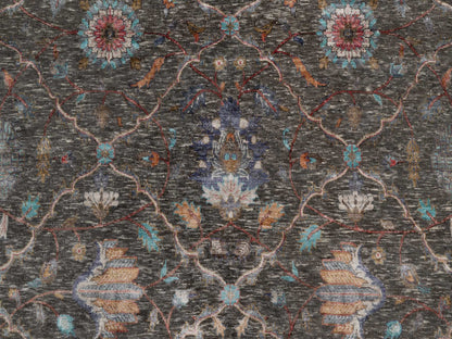 Transitional hand-knotted wool/silk rug in Brown, 7'9" x 10'2", SKU O091166