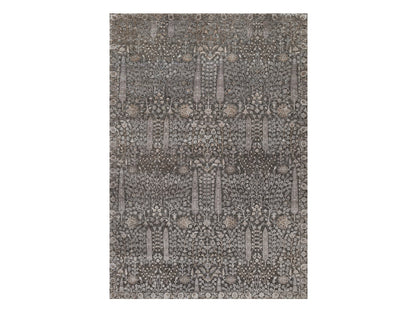 Transitional hand-knotted wool/silk rug in Brown, 9'9" x 14'2", SKU O091171
