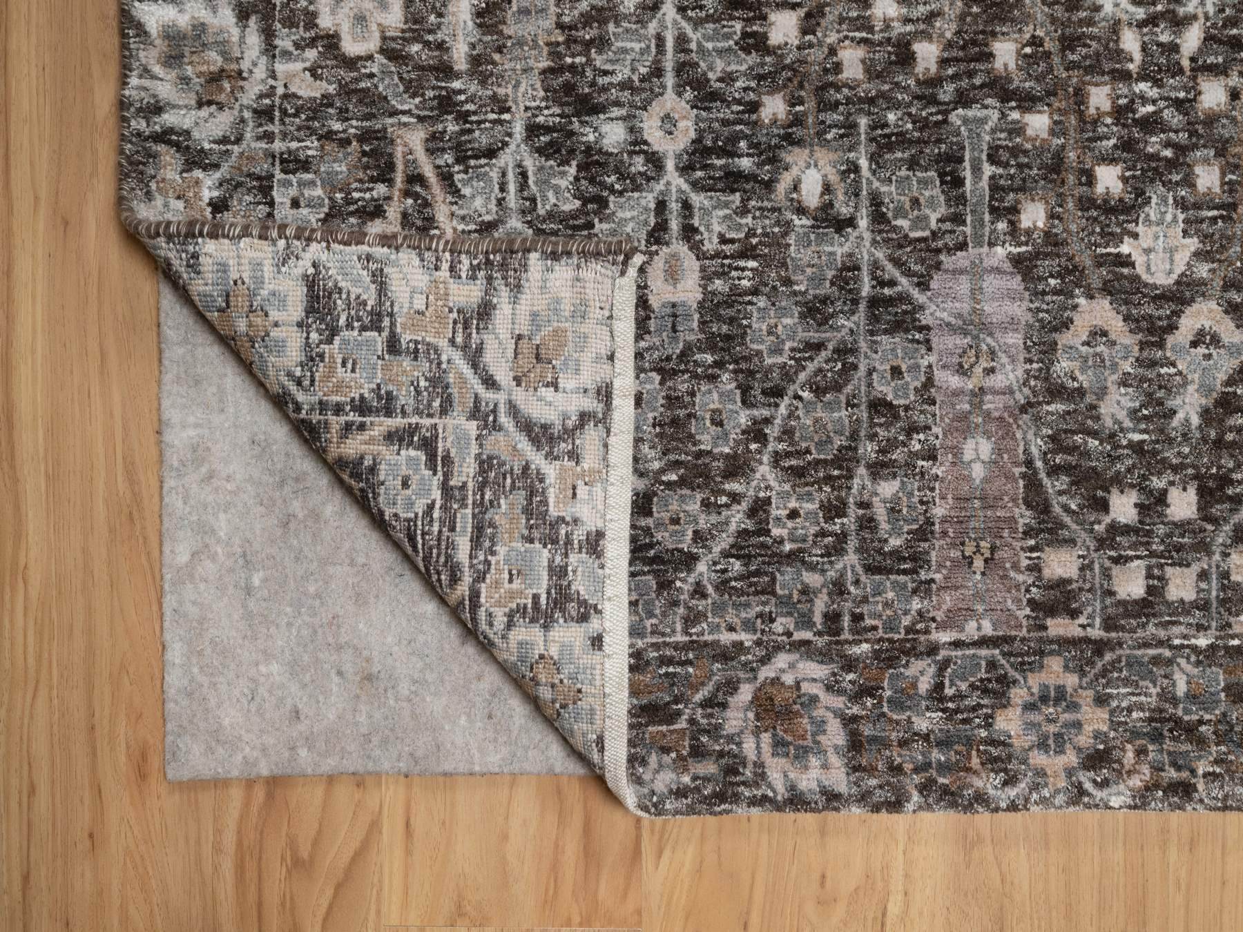 Transitional hand-knotted wool/silk rug in Brown, 9'9" x 14'2", SKU O091171