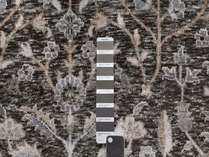 Transitional hand-knotted wool/silk rug in Brown, 9'9" x 14'2", SKU O091171