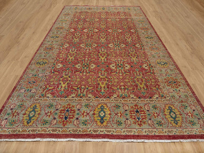Red 9'11" x 14'2" Oushak / Peshawar Hand knotted Wool Rug - Sku: O091174