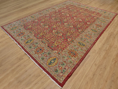 Red 9'11" x 14'2" Oushak / Peshawar Hand knotted Wool Rug - Sku: O091174
