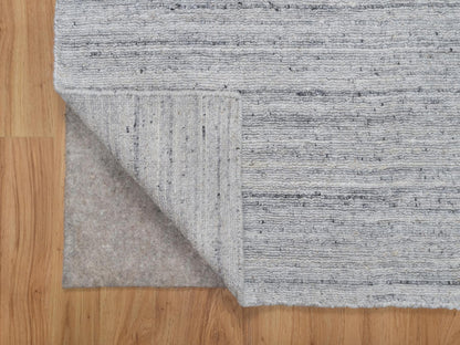 Ivory 2'6" x 8'0" Modern and Contemporary Handloom Wool Rug - Sku: O091178