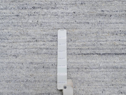 Ivory 2'6" x 8'0" Modern and Contemporary Handloom Wool Rug - Sku: O091178