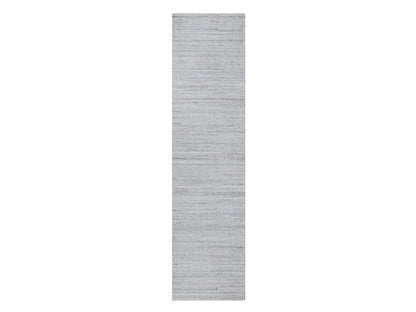 Ivory 2'6" x 10'0" Modern and Contemporary Handloom Wool Rug - Sku: O091180