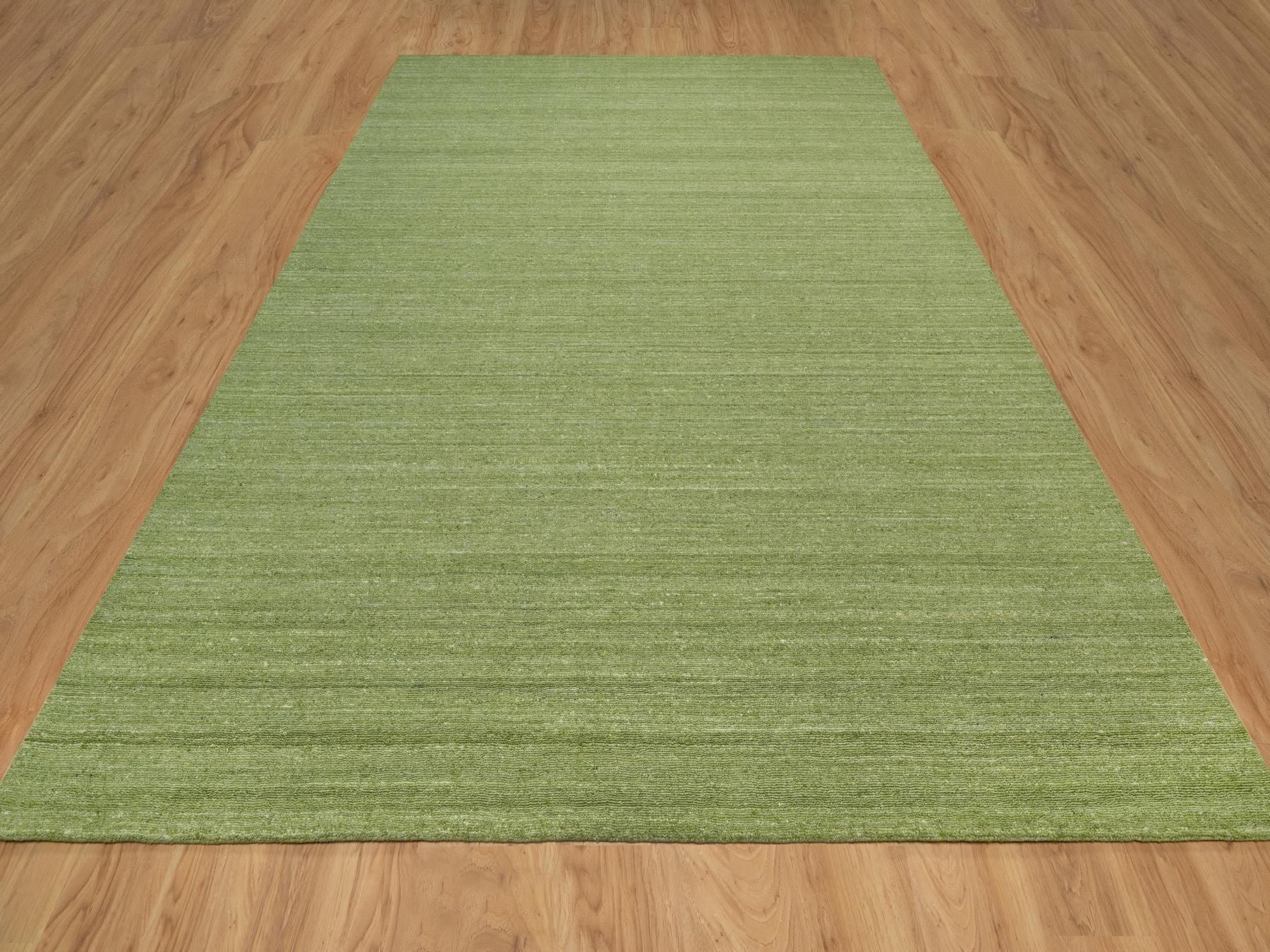 Modern / Contemporary hand-knotted wool rug in Green, 9'1" x 12'0", SKU O091189