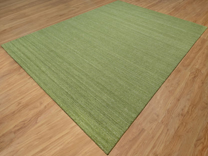 Modern / Contemporary hand-knotted wool rug in Green, 9'1" x 12'0", SKU O091189