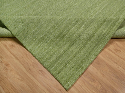 Modern / Contemporary hand-knotted wool rug in Green, 9'1" x 12'0", SKU O091189