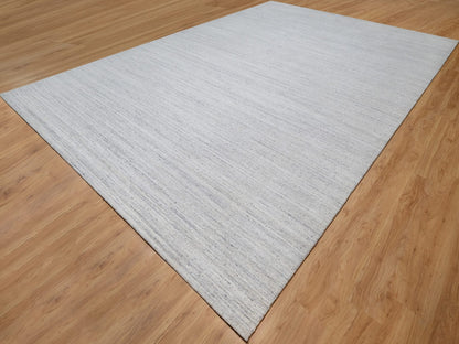 Ivory 12'0" x 17'11" Modern and Contemporary Handloom Wool Rug - Sku: O091193