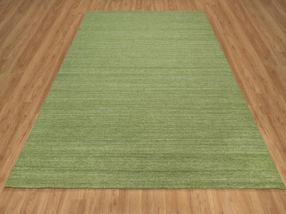Modern / Contemporary hand-knotted wool rug in Green, 8'1" x 10'0", SKU O091194