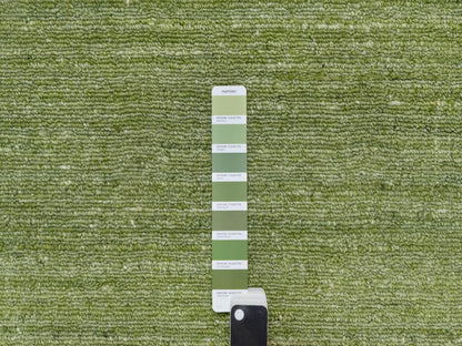 Modern / Contemporary hand-knotted wool rug in Green, 8'1" x 10'0", SKU O091194