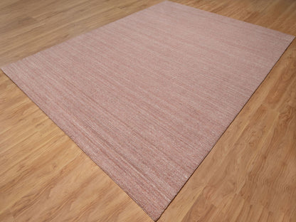 Pink 9'0" x 12'0" Modern and Contemporary Handloom Wool Rug - Sku: O091196