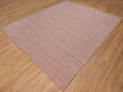 Pink 8'2" x 10'1" Modern / Contemporary Handloom Wool Rug - Sku: O091197