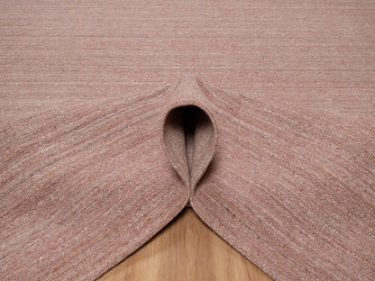 Pink 8'2" x 10'1" Modern / Contemporary Handloom Wool Rug - Sku: O091197
