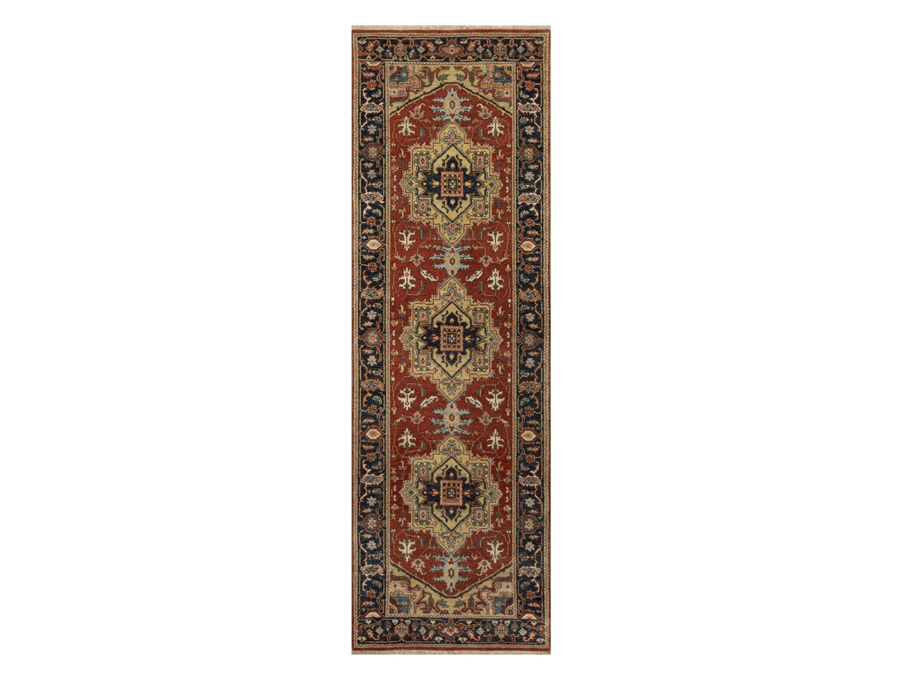Heriz Traditional hand-knotted wool runner in Red, 2'6" x 8'0", SKU O091240