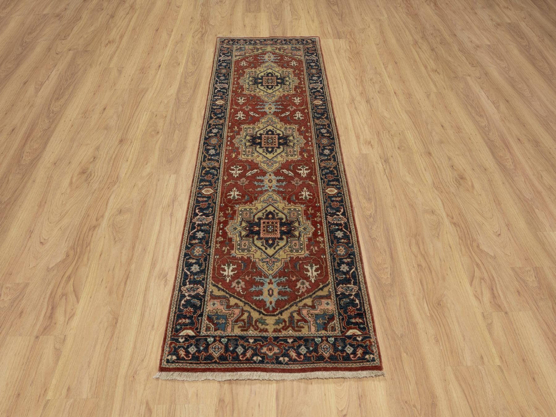 Heriz Traditional hand-knotted wool runner in Red, 2'6" x 8'0", SKU O091240
