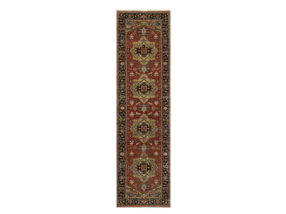 Red 2'8" x 9'11" Traditional Hand knotted Wool Rug - Sku: O091243