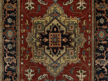 Red 2'8" x 9'11" Traditional Hand knotted Wool Rug - Sku: O091243