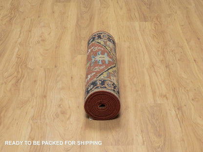Red 2'8" x 9'11" Traditional Hand knotted Wool Rug - Sku: O091243