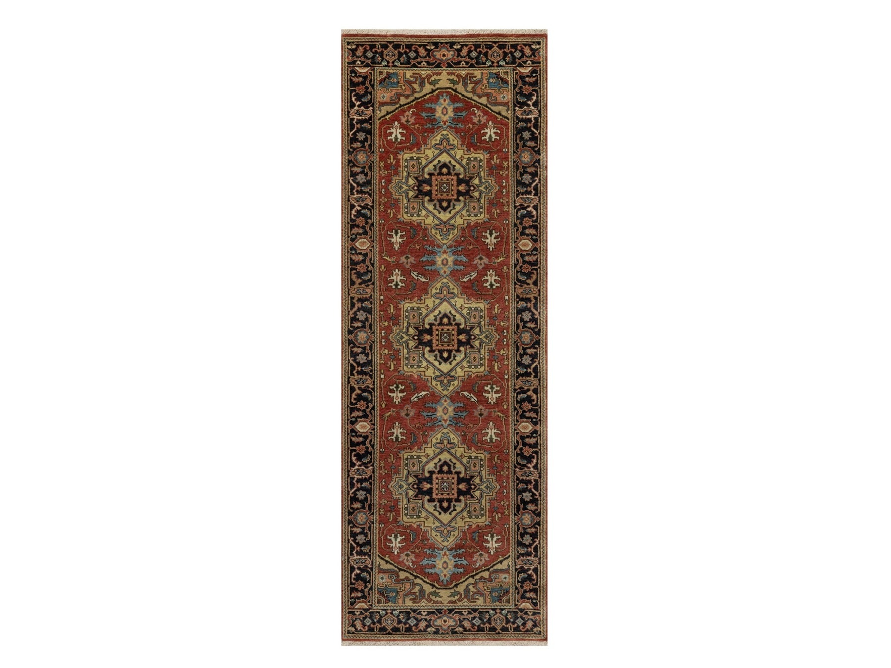 Heriz Traditional hand-knotted wool runner in Red, 2'8" x 7'11", SKU O091244