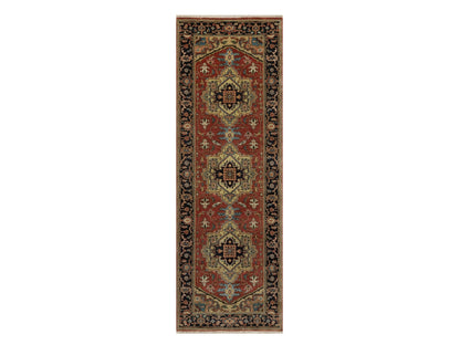 Red 2'8" x 7'11" Traditional Hand knotted Wool Rug - Sku: O091244