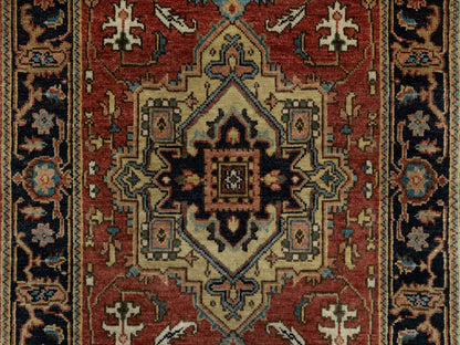 Red 2'8" x 7'11" Traditional Hand knotted Wool Rug - Sku: O091244