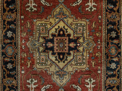 Red 2'7" x 7'10" Traditional Hand knotted Wool Rug - Sku: O091246