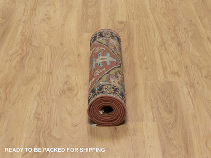 Red 2'7" x 7'10" Traditional Hand knotted Wool Rug - Sku: O091246