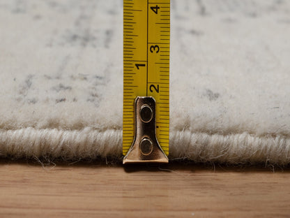 Ivory 5'0" x 7'11" Modern and Contemporary Hand knotted Wool Rug - Sku: O091248