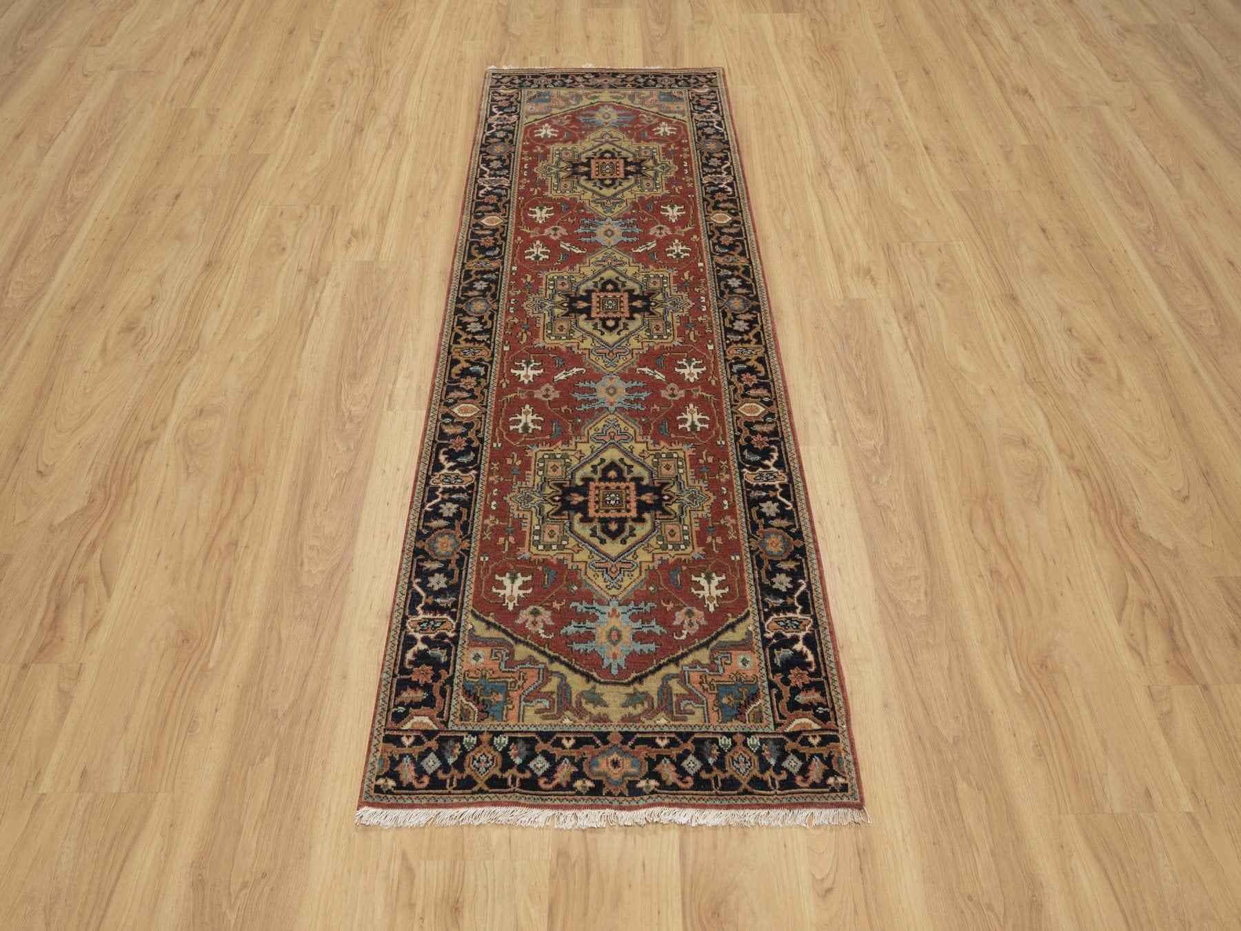 Heriz Traditional hand-knotted wool runner in Red, 2'7" x 7'10", SKU O091251