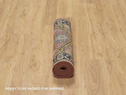 Red 2'7" x 7'10" Traditional Hand knotted Wool Rug - Sku: O091251