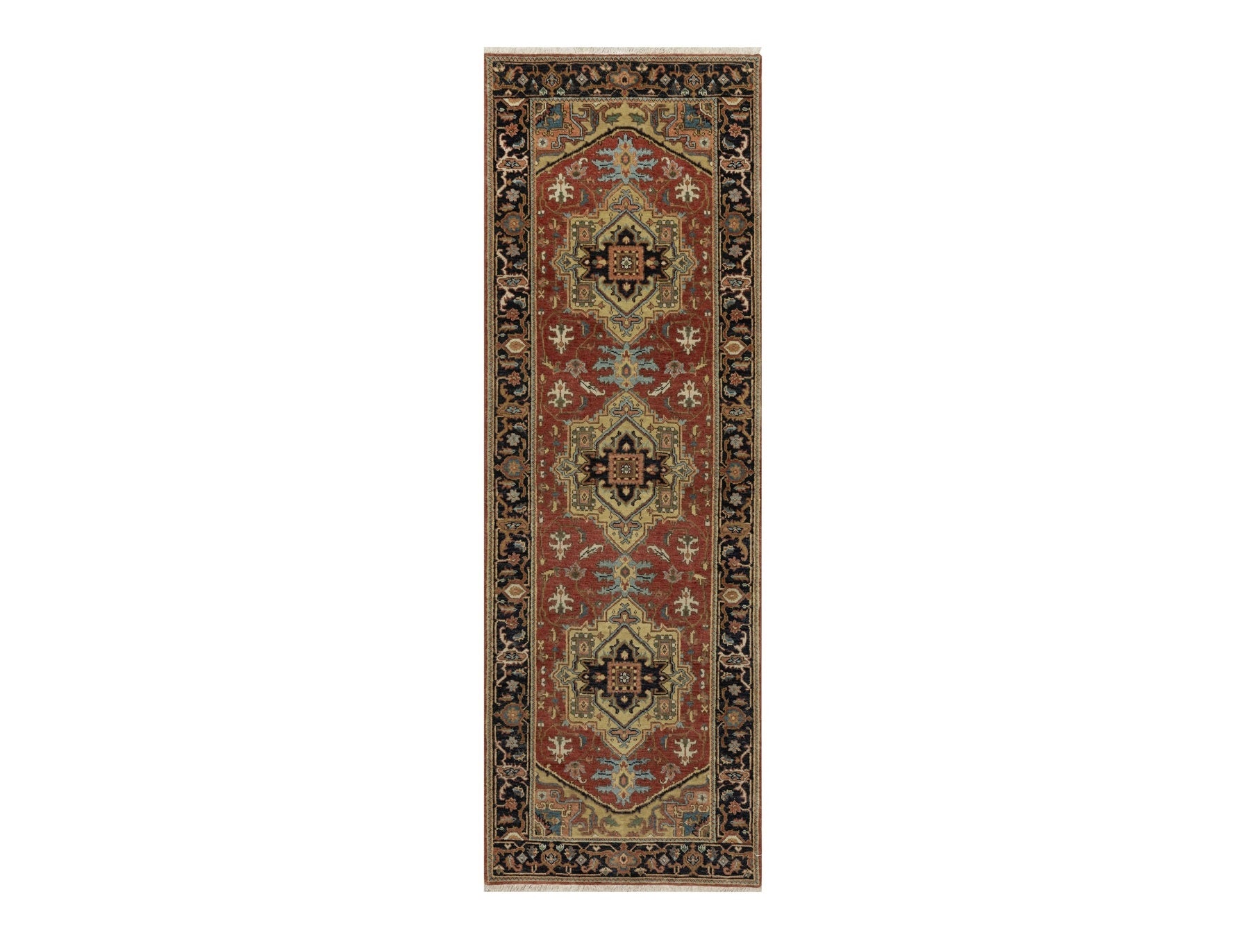Heriz Traditional hand-knotted wool runner in Red, 2'7" x 7'11", SKU O091263