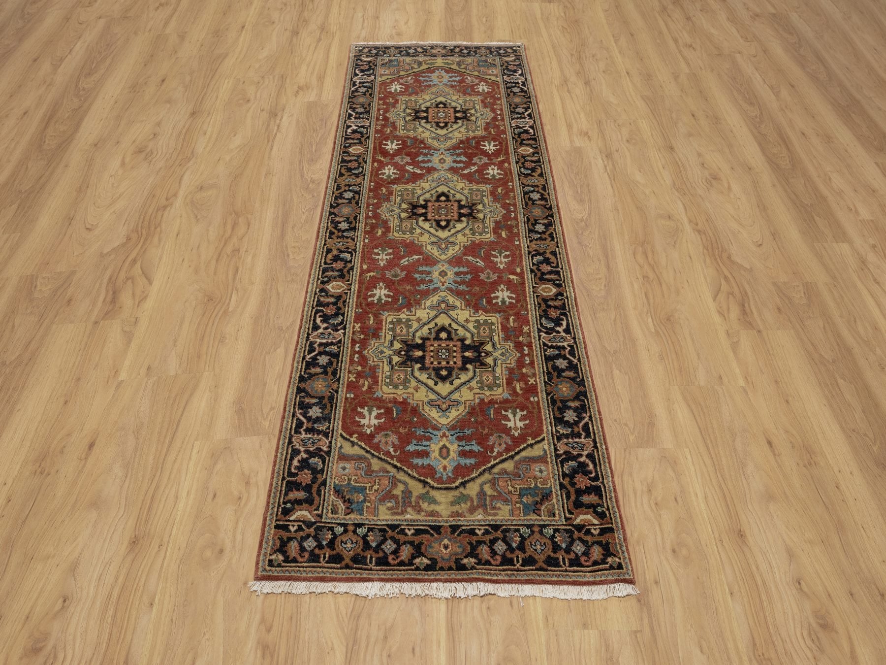 Heriz Traditional hand-knotted wool runner in Red, 2'7" x 7'11", SKU O091263