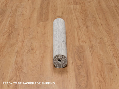 Grey 3'0" x 5'3" Modern / Contemporary Hand knotted Wool Rug - Sku: O091269