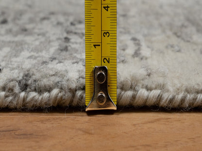 Grey 2'0" x 3'0" Modern / Contemporary Hand knotted Wool Rug - Sku: O091271