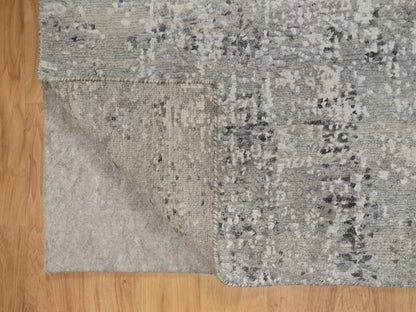 Grey 2'0" x 3'0" Modern / Contemporary Hand knotted Wool Rug - Sku: O091278
