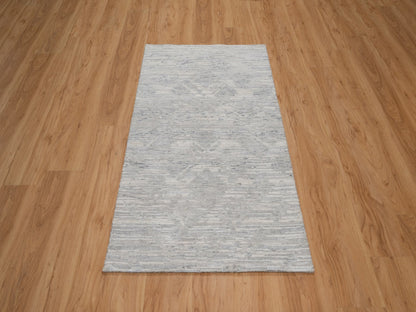 Grey 3'0" x 5'1" Modern / Contemporary Hand knotted Wool Rug - Sku: O091280