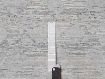 Grey 3'0" x 5'1" Modern / Contemporary Hand knotted Wool Rug - Sku: O091280