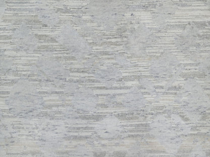 Grey 4'1" x 6'0" Modern / Contemporary Hand knotted Wool Rug - Sku: O091281