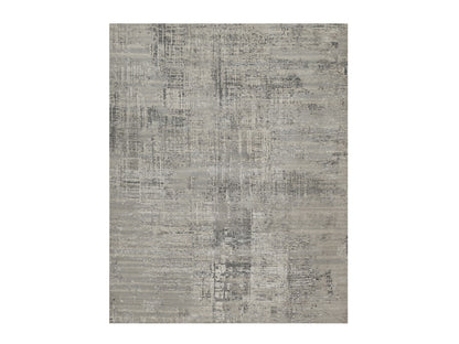 Grey 8'2" x 10'1" Modern / Contemporary Hand knotted Wool Rug - Sku: O091282