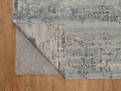 Grey 8'2" x 10'1" Modern / Contemporary Hand knotted Wool Rug - Sku: O091282