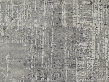 Grey 8'2" x 10'1" Modern / Contemporary Hand knotted Wool Rug - Sku: O091282