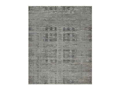 Grey 8'1" x 9'11" Modern / Contemporary Hand knotted Wool Rug - Sku: O091283