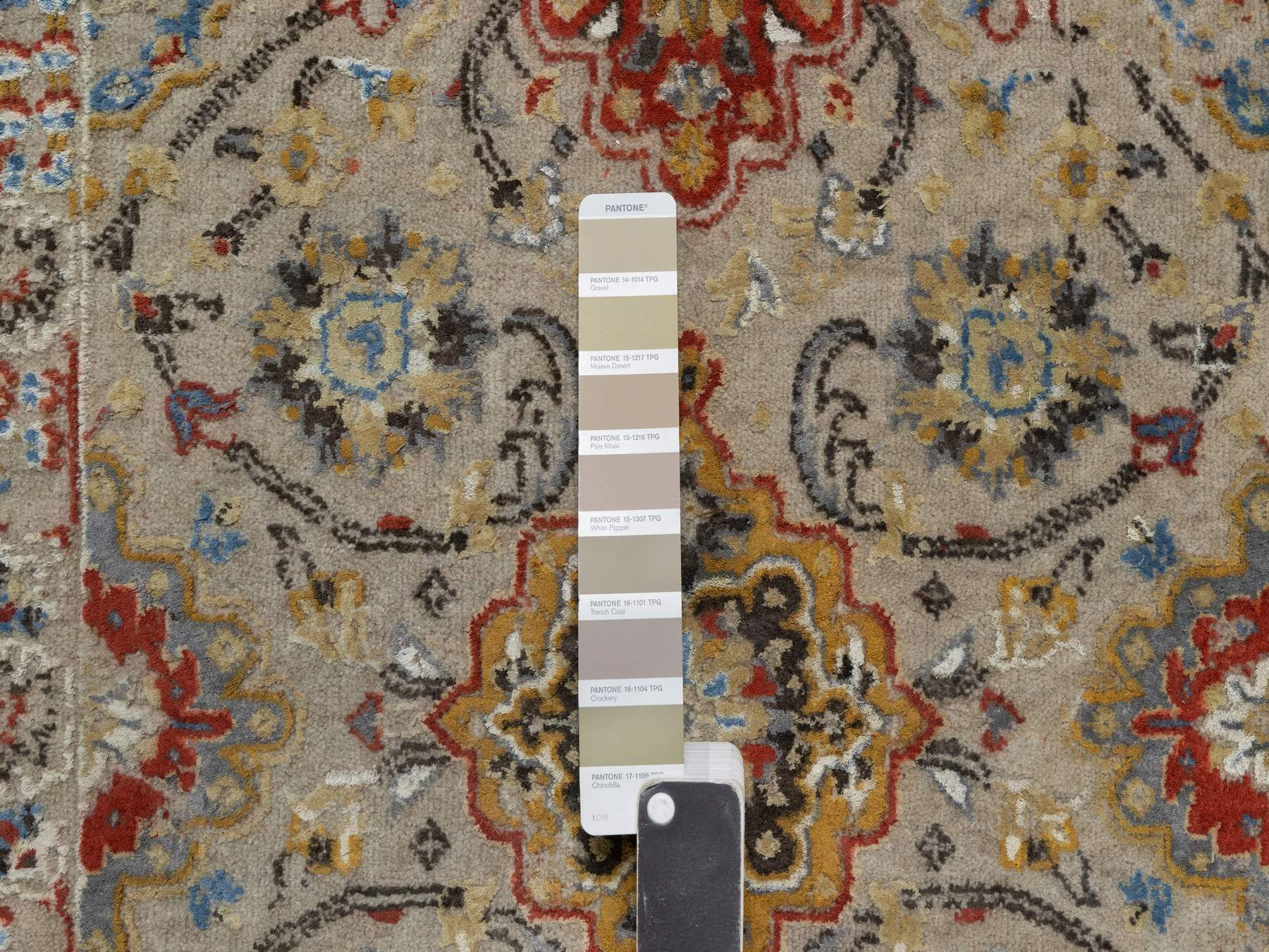 Transitional hand-knotted wool/silk runner in Beige, 2'6" x 11'10", SKU O091287