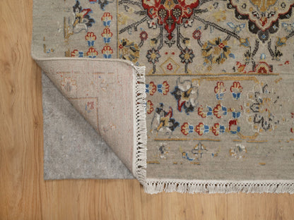 Transitional hand-knotted wool/silk rug in Beige, 8'10" x 11'11", SKU O091291