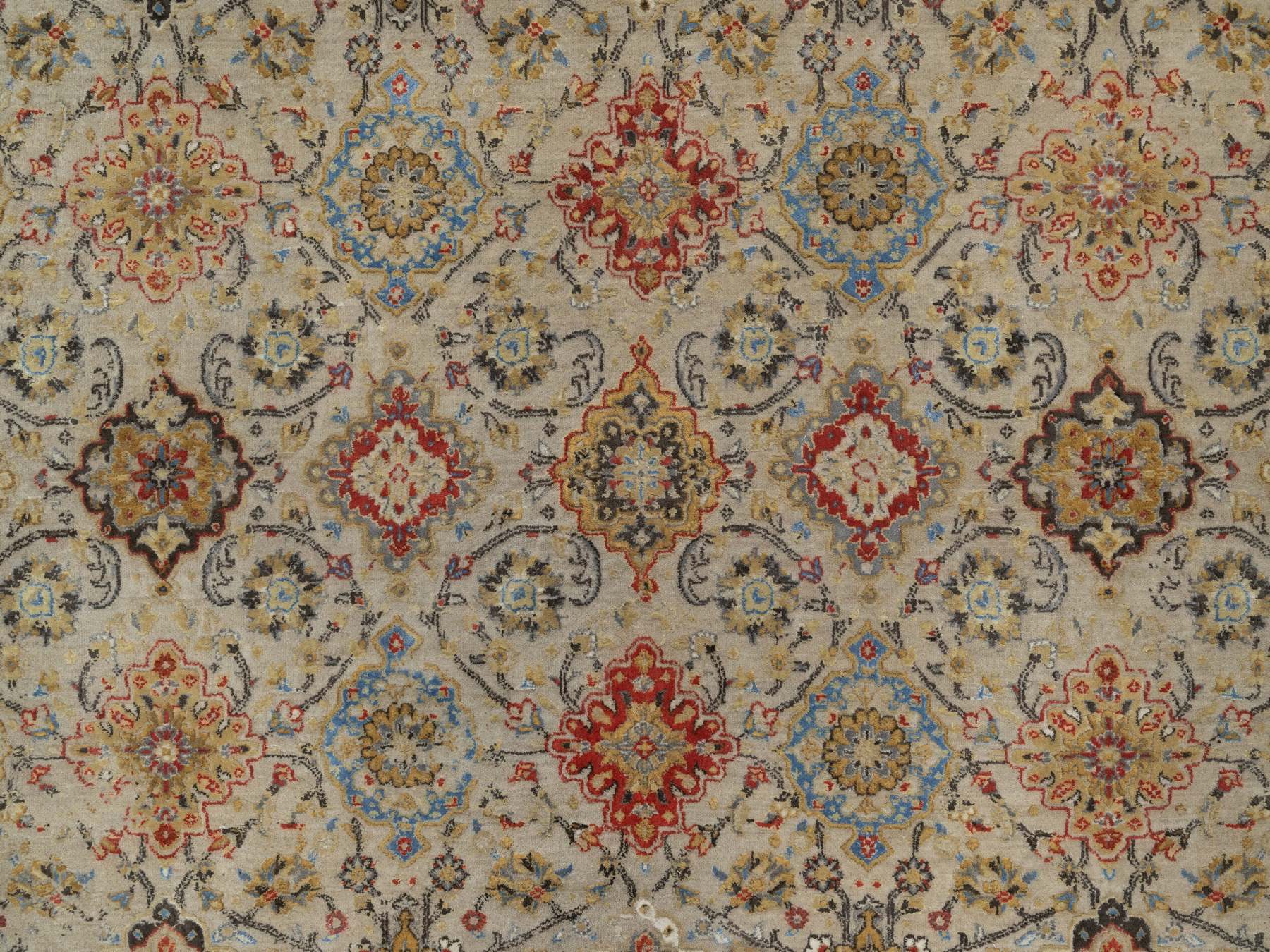 Transitional hand-knotted wool/silk rug in Beige, 8'10" x 11'11", SKU O091291