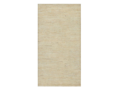 Gabbeh Modern / Contemporary hand-knotted wool runner in Ivory, 2'4" x 11'6" — SKU O091293