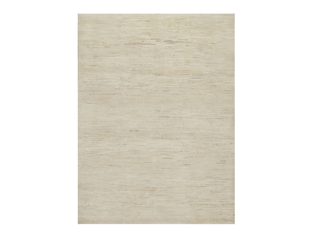 Gabbeh Modern / Contemporary hand-knotted wool rug in Ivory, 4'9" x 6'4" — SKU O091294