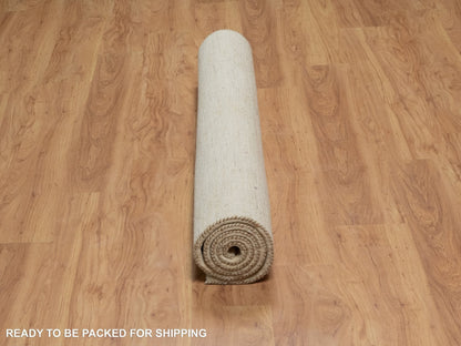 Gabbeh Modern / Contemporary hand-knotted wool rug in Ivory, 4'9" x 6'4" — SKU O091294 (view 6)